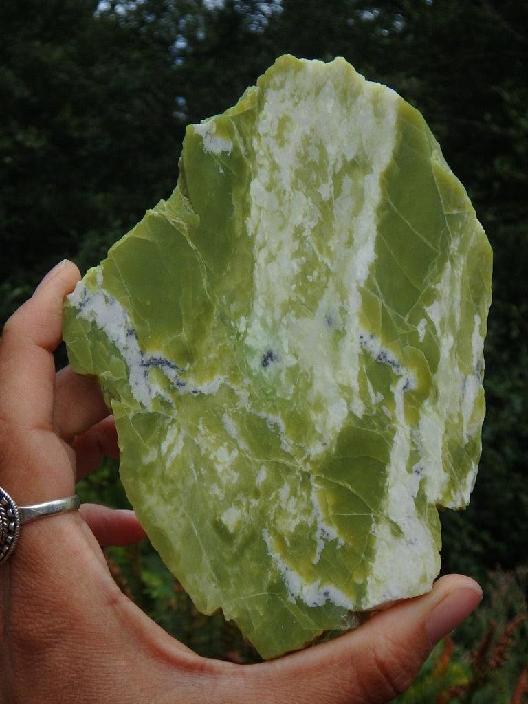 Large Lime Green Healerite Landscape display piece - Earth Family Crystals