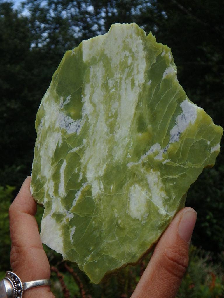 Large Lime Green Healerite Landscape display piece - Earth Family Crystals