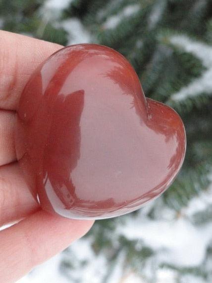 Puffy Red CARNELIAN HEART - Earth Family Crystals