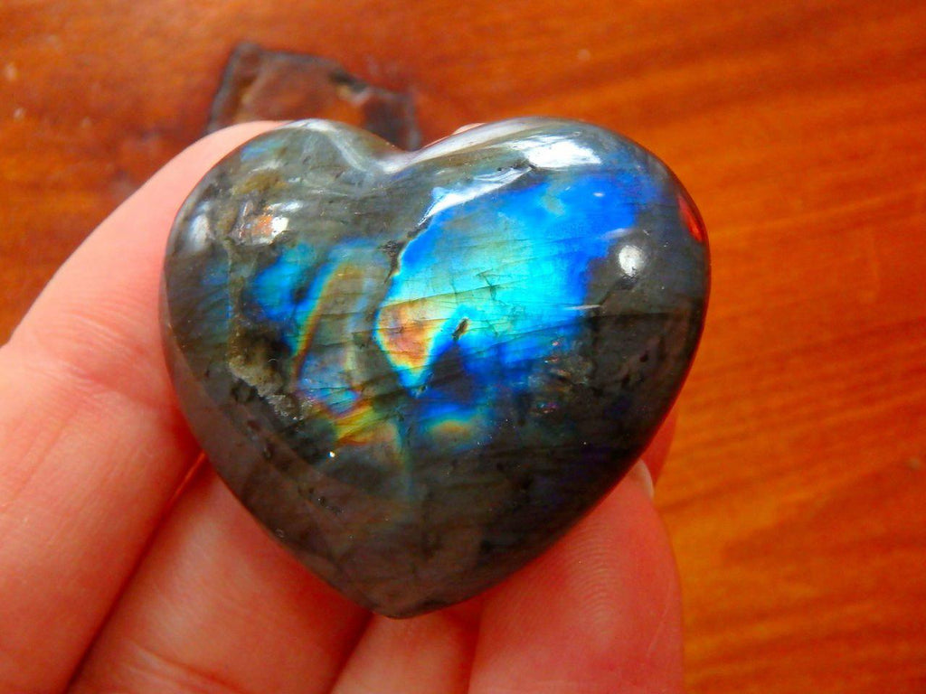 Flashy Labradorite Heart Carving - Earth Family Crystals