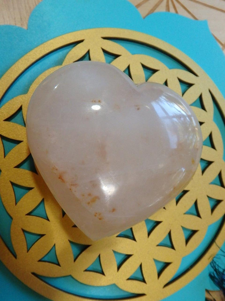 Hint of Orange Hematoid Quartz Love Heart - Earth Family Crystals