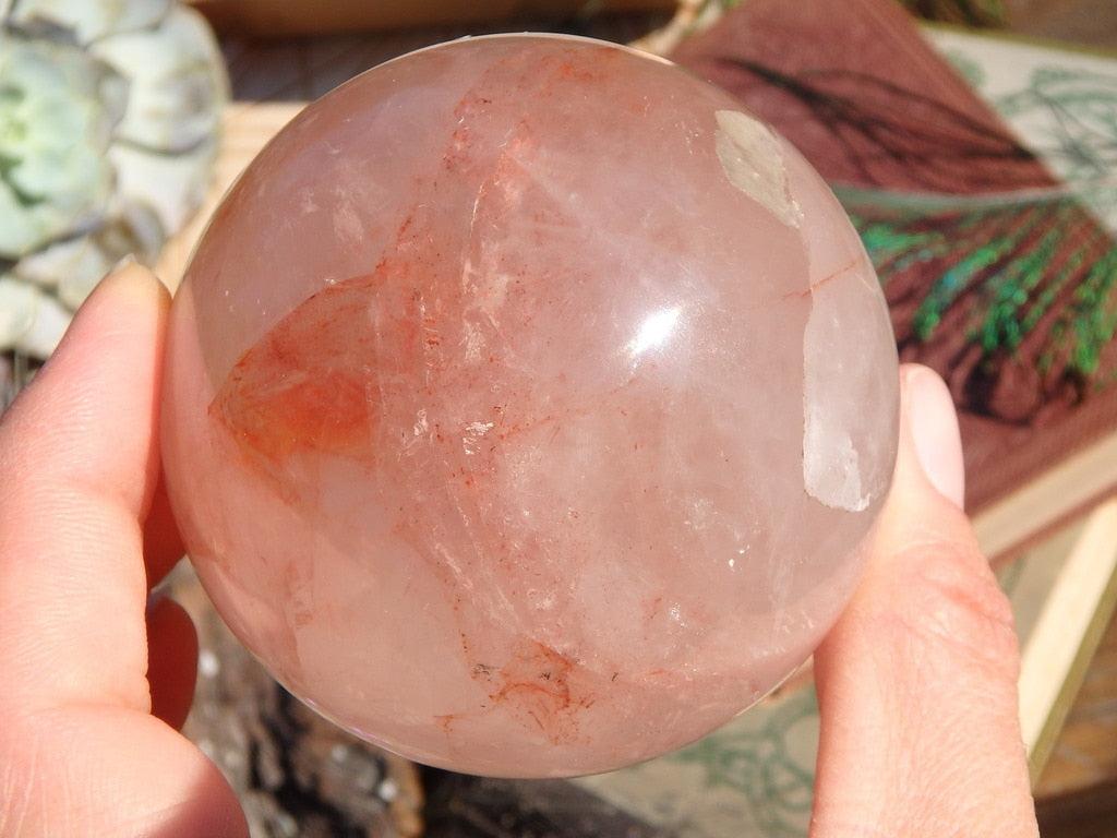 Red Hematoid Quartz Gemstone Sphere - Earth Family Crystals