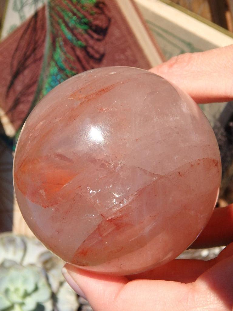 Red Hematoid Quartz Gemstone Sphere - Earth Family Crystals