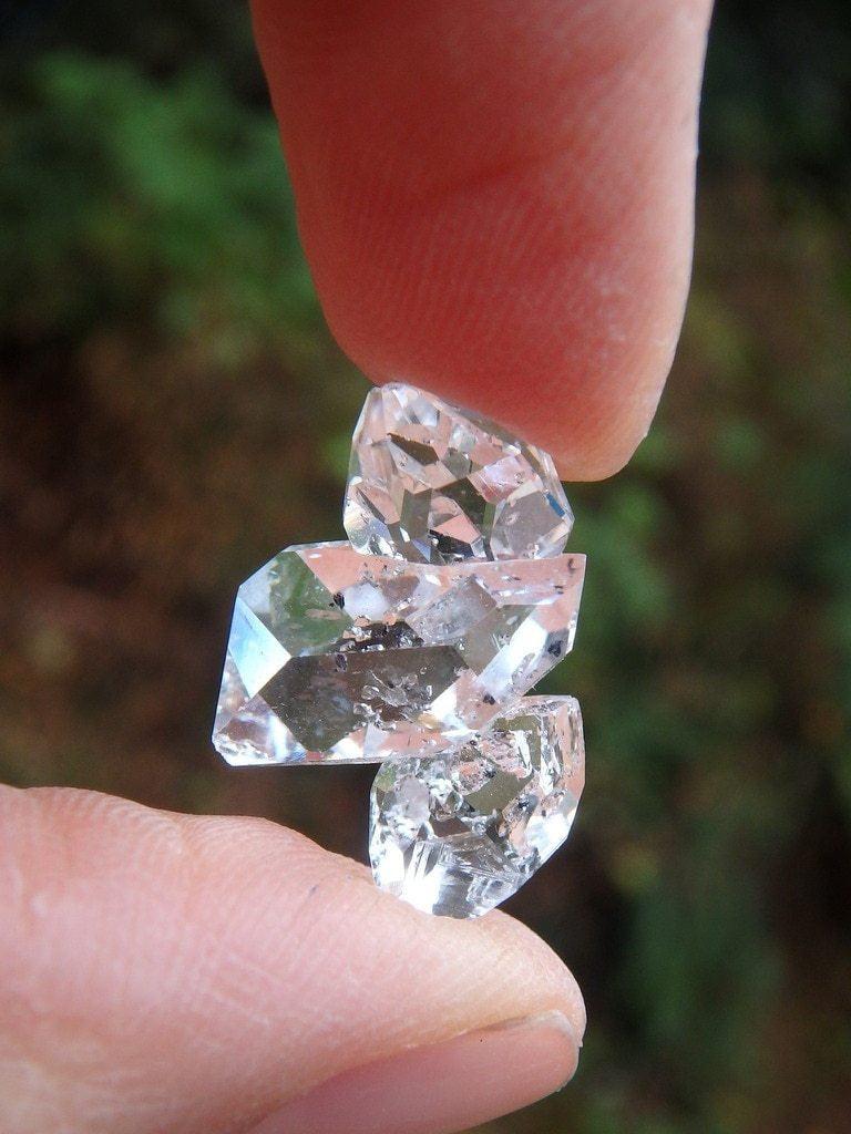Brilliant Clarity Triple NY Herkimer Cluster - Earth Family Crystals