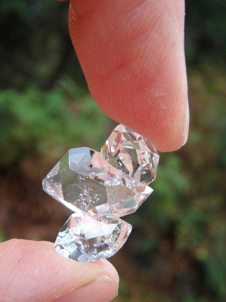 Brilliant Clarity Triple NY Herkimer Cluster - Earth Family Crystals
