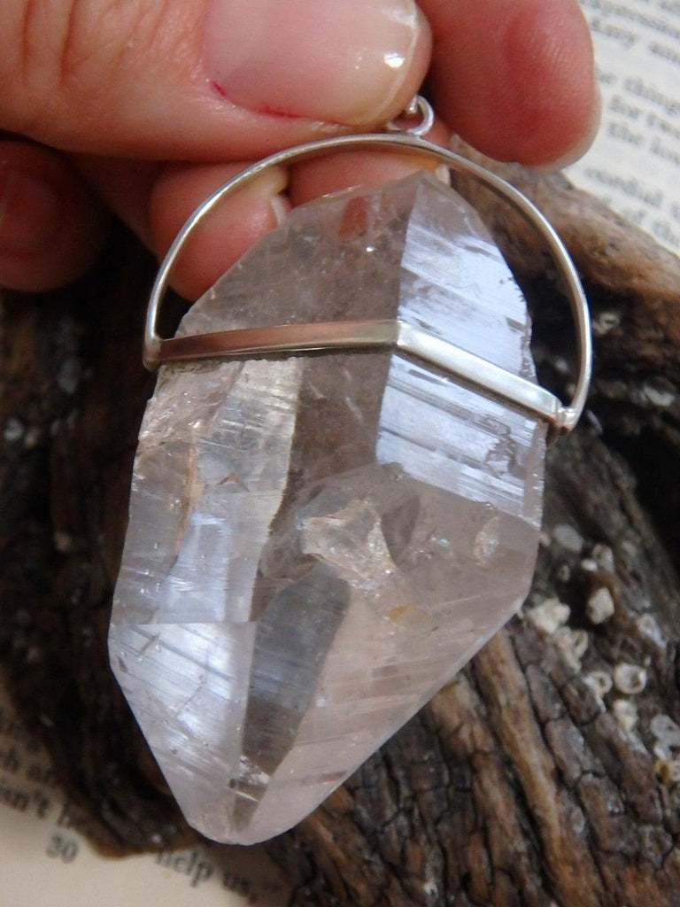 Incredible Chunky DT & Natural Himalayan Quartz Gemstone Pendant In Sterling Silver (Includes Silver Chain) - Earth Family Crystals