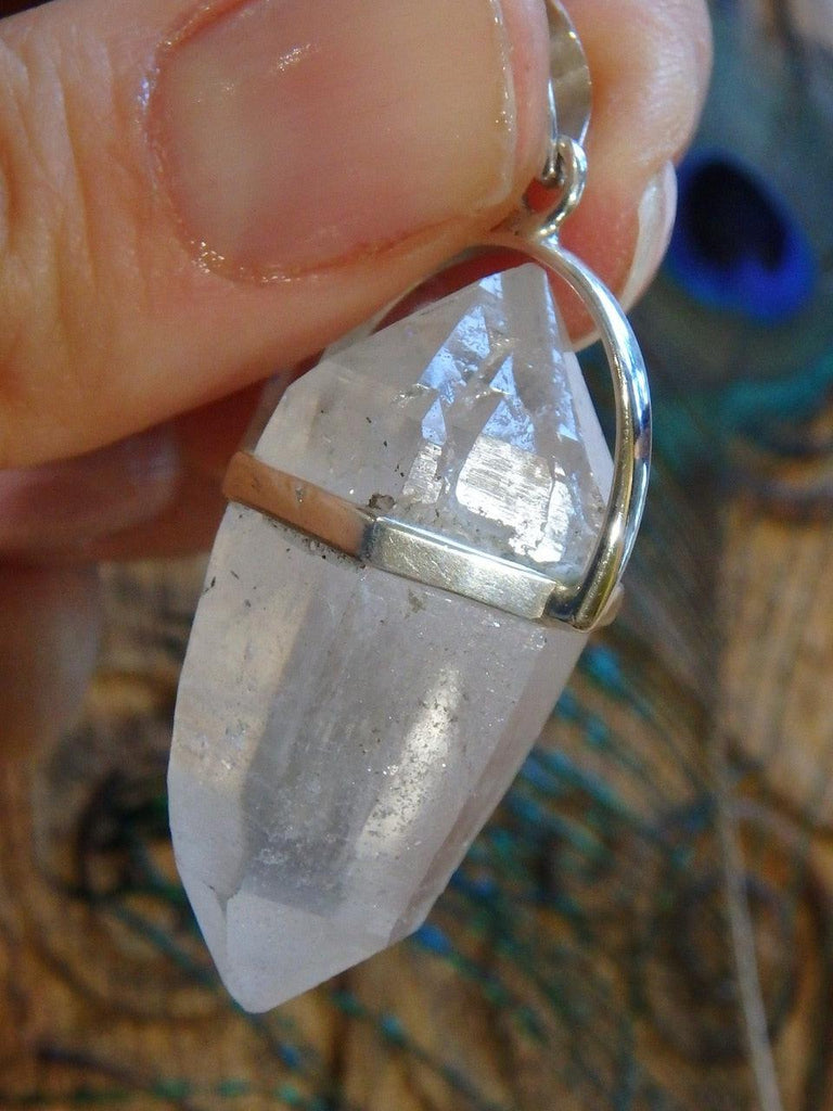 Incredible DT Elestial Himalayan Quartz Pendant In Sterling Silver (Includes Silver Chain) - Earth Family Crystals