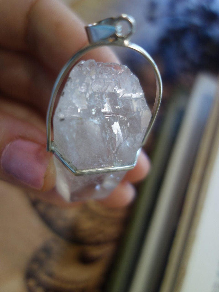 Chunky & Incredible Self Healing Elestial Himalayan Quartz Pendant In Sterling Silver (Includes Silver Chain) - Earth Family Crystals