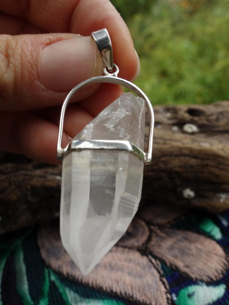 Lovely Vibes~ Double Terminated Himalayan Quartz Pendant In Sterling Silver (Includes Silver Chain) - Earth Family Crystals
