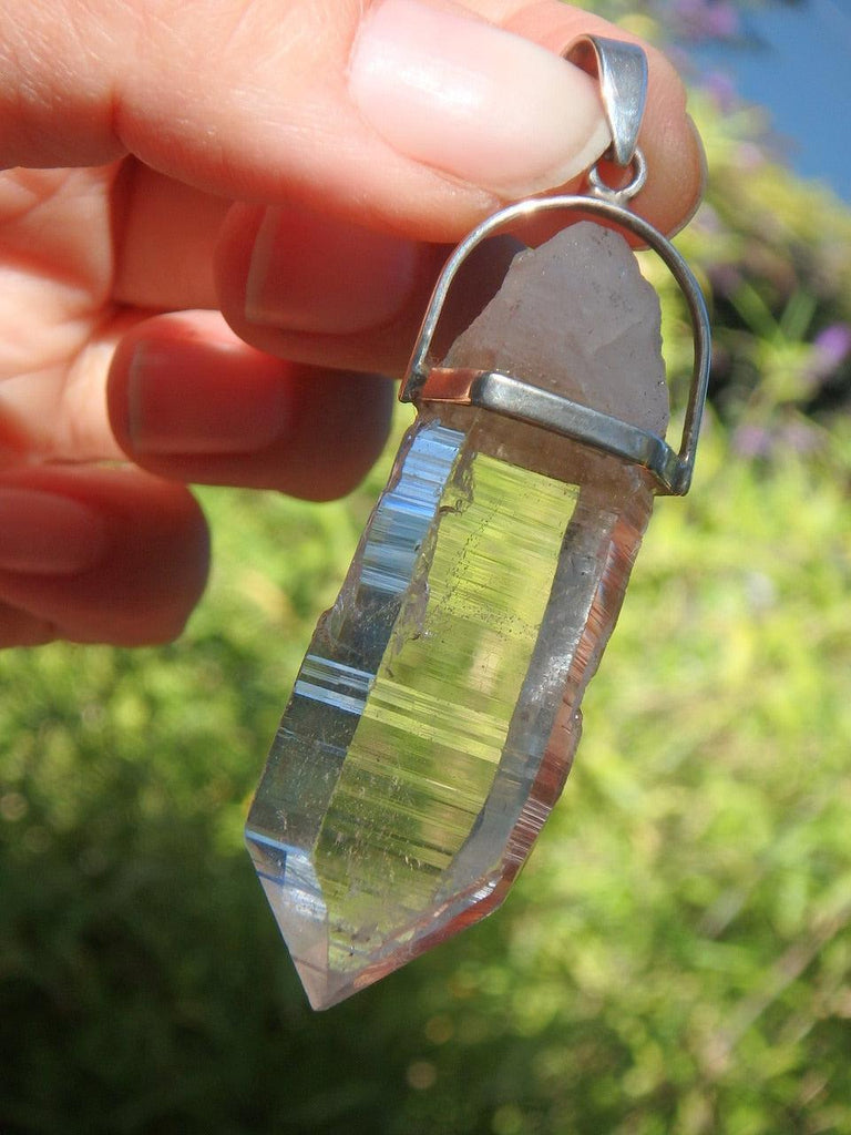 Incredible Clarity & Brilliance Himalayan Quartz Point Pendant in Sterling Silver ( Includes Silver Chain) - Earth Family Crystals