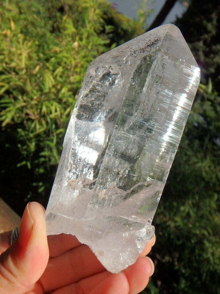 AA Grade~ Brilliant Self Healed Himalayan Quartz Point With Dusting of Hematite Druzy - Earth Family Crystals