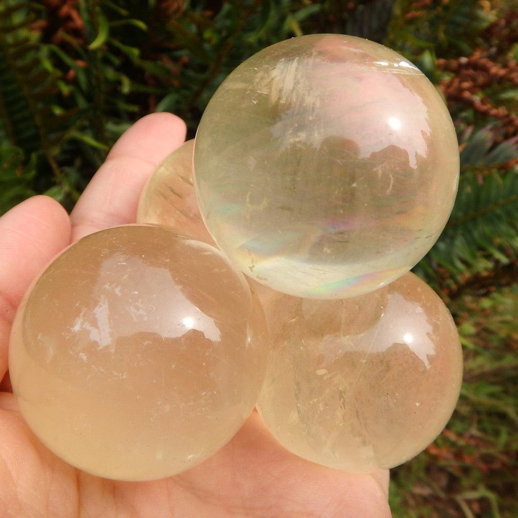 Golden Lemon Mini Citrine Calcite Sphere - Earth Family Crystals