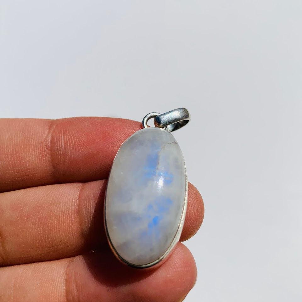 Rainbow Moonstone Sterling Silver Pendant (Includes Silver Chain) REDUCED - Earth Family Crystals