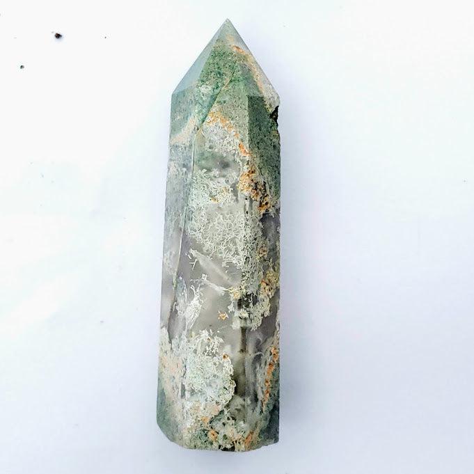 Polished Moss Agate Standing Display Tower #9 - Earth Family Crystals