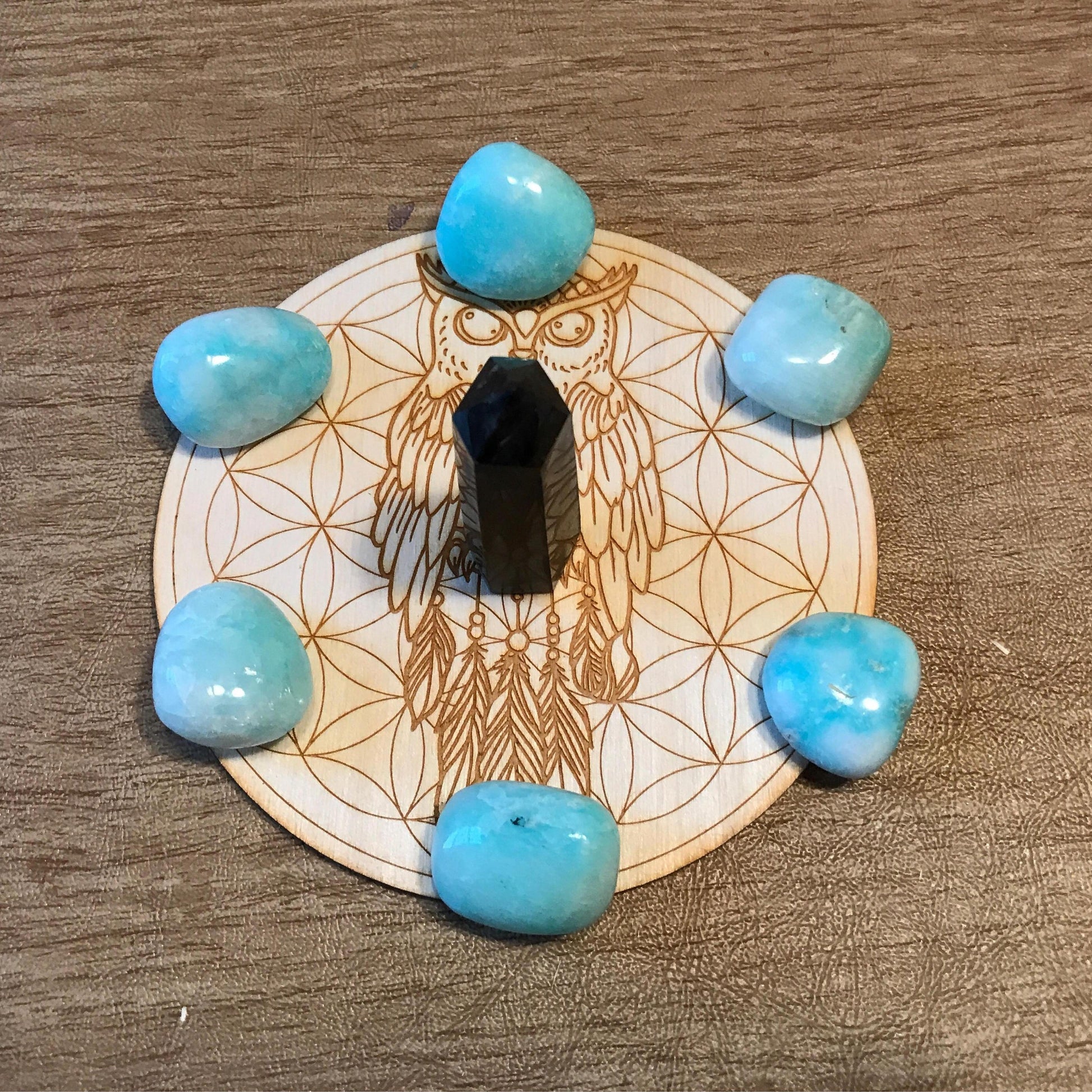 Owl Dreamcatcher Flower of Life Crystal Grid  