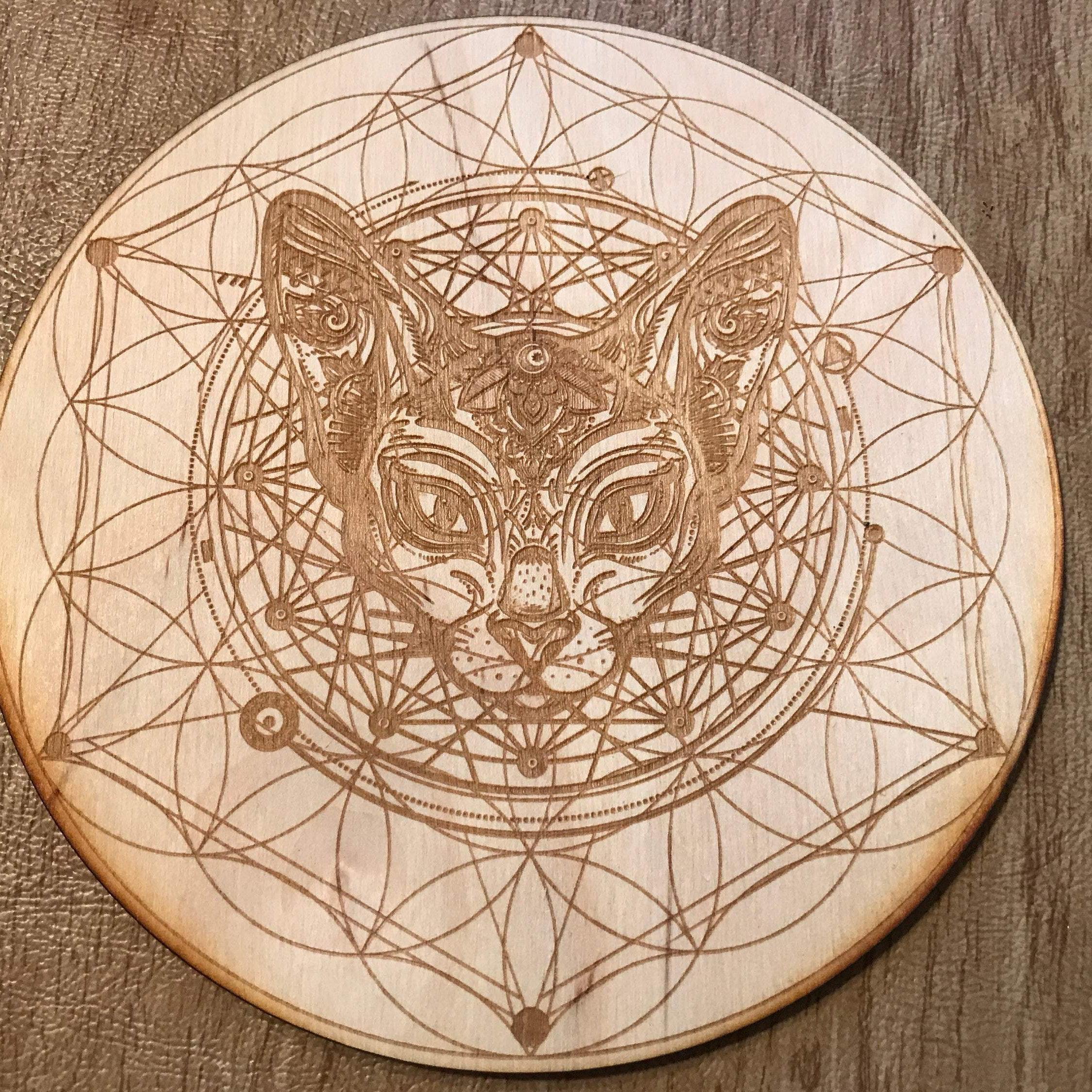 Cat Flower of Life Crystal Grid  