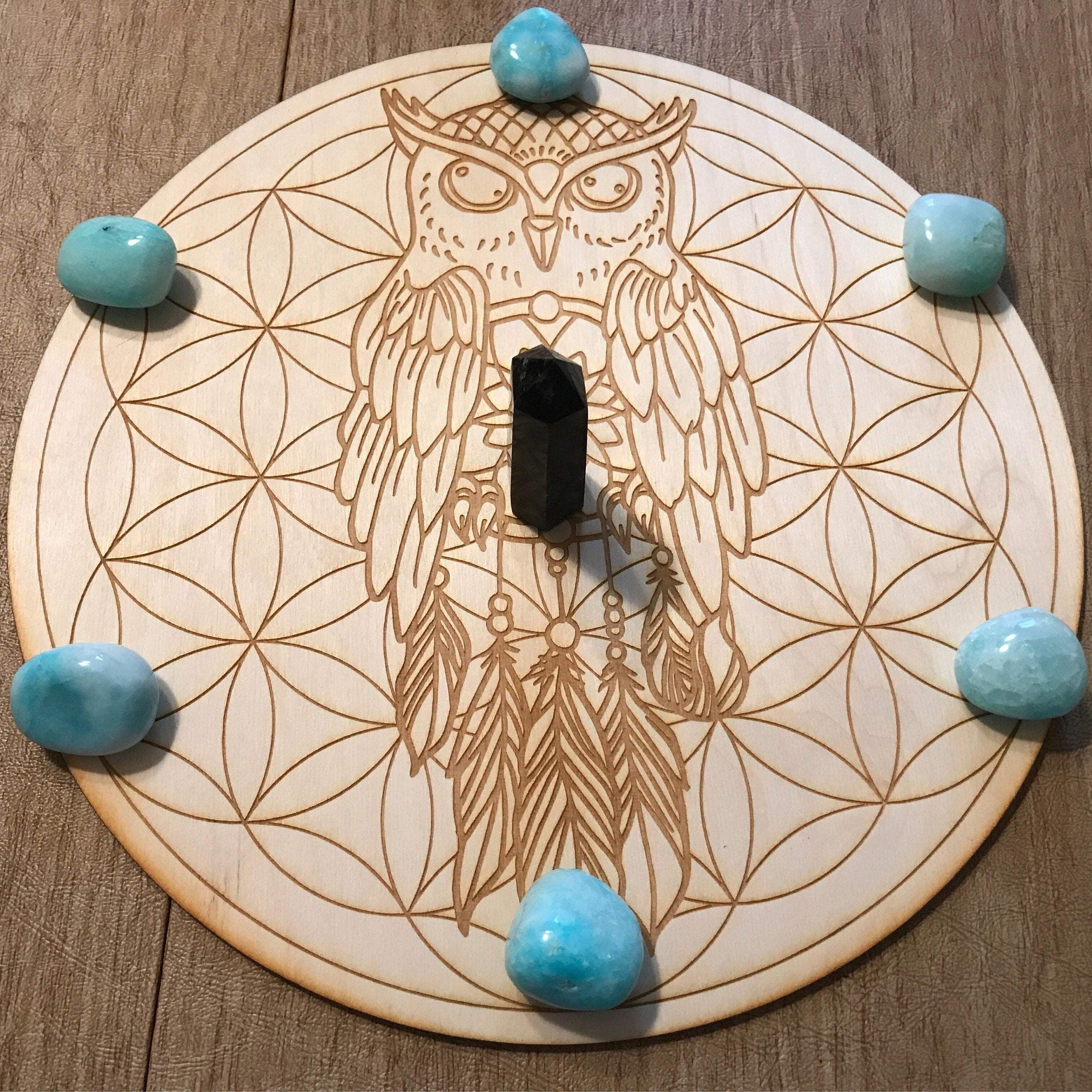 Owl Dreamcatcher Flower of Life Crystal Grid  