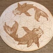Koi Fish Flower of Life Crystal Grid - Earth Family Crystals