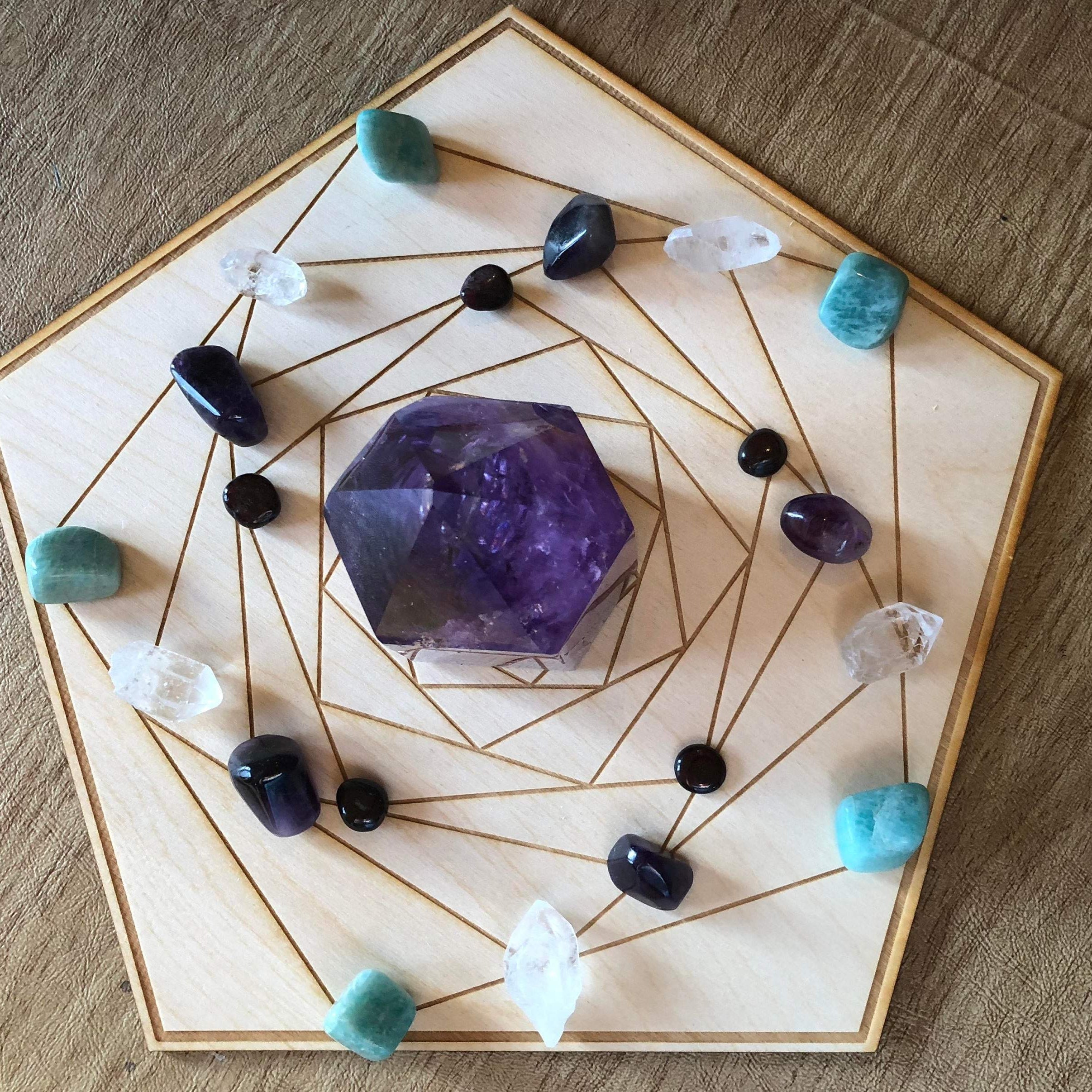 Geometric Pentagon Crystal Grid 