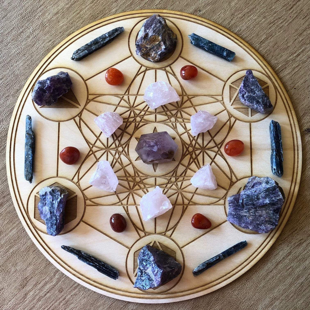 Metatron's Cube Crystal Grid Platonic solids - Earth Family Crystals