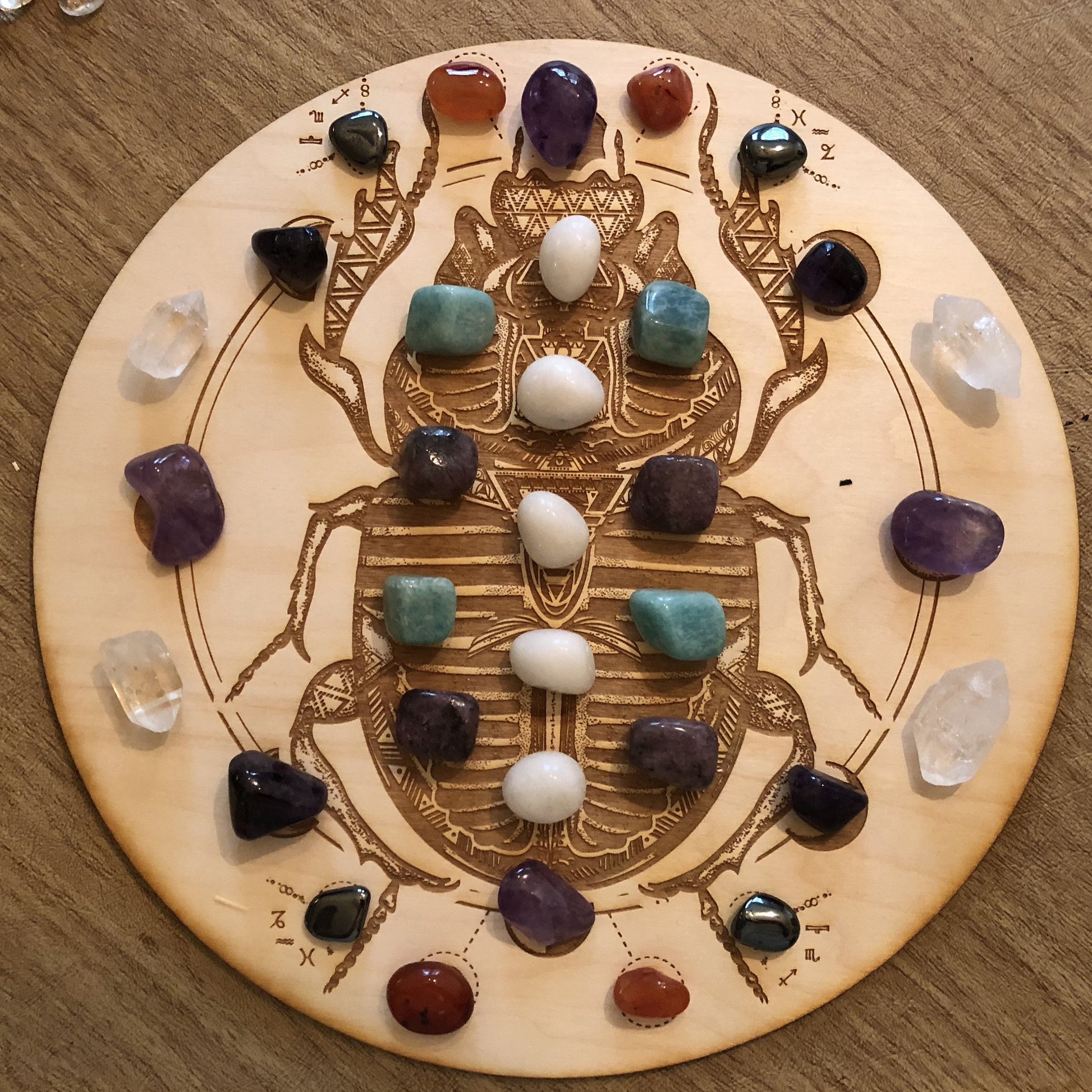 Scarab Moon Phase Crystal Grid  
