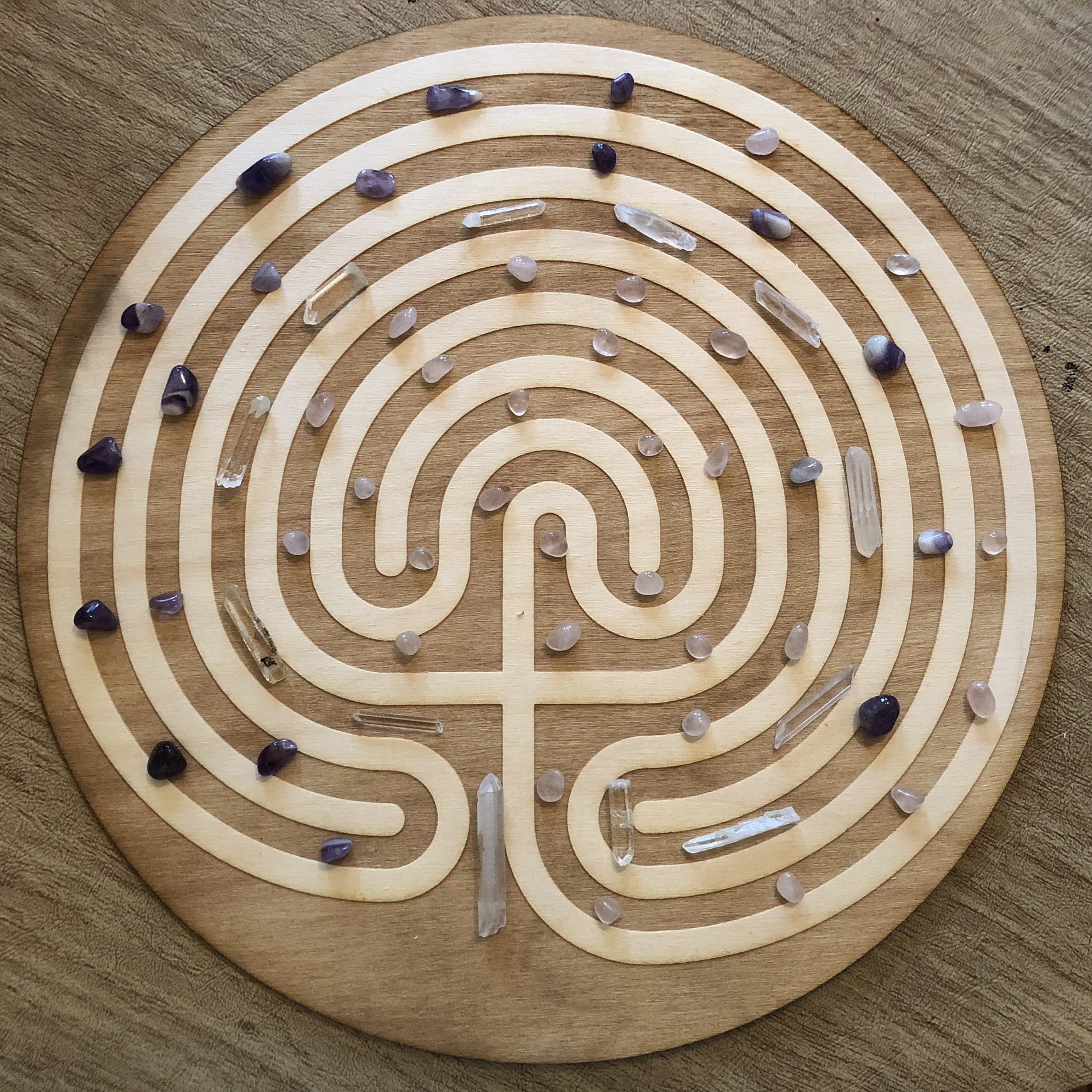 Labyrinth Crystal Grid - Earth Family Crystals