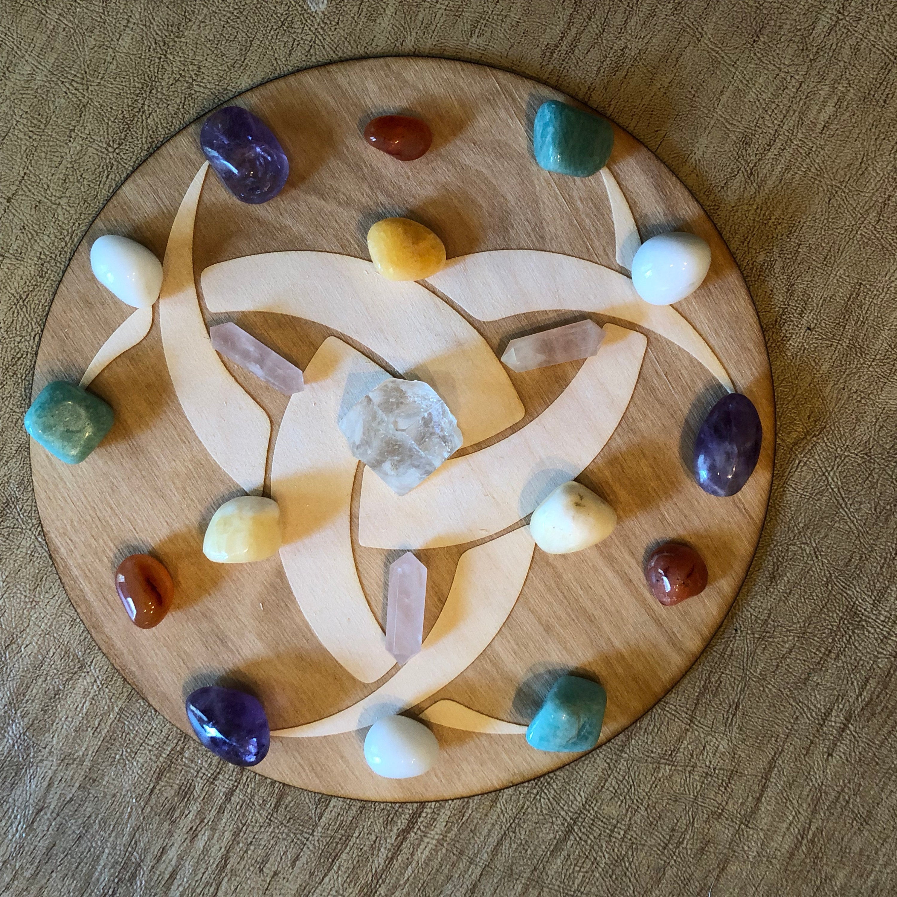 Celtic Triple Crescent Moon Crystal Grid  