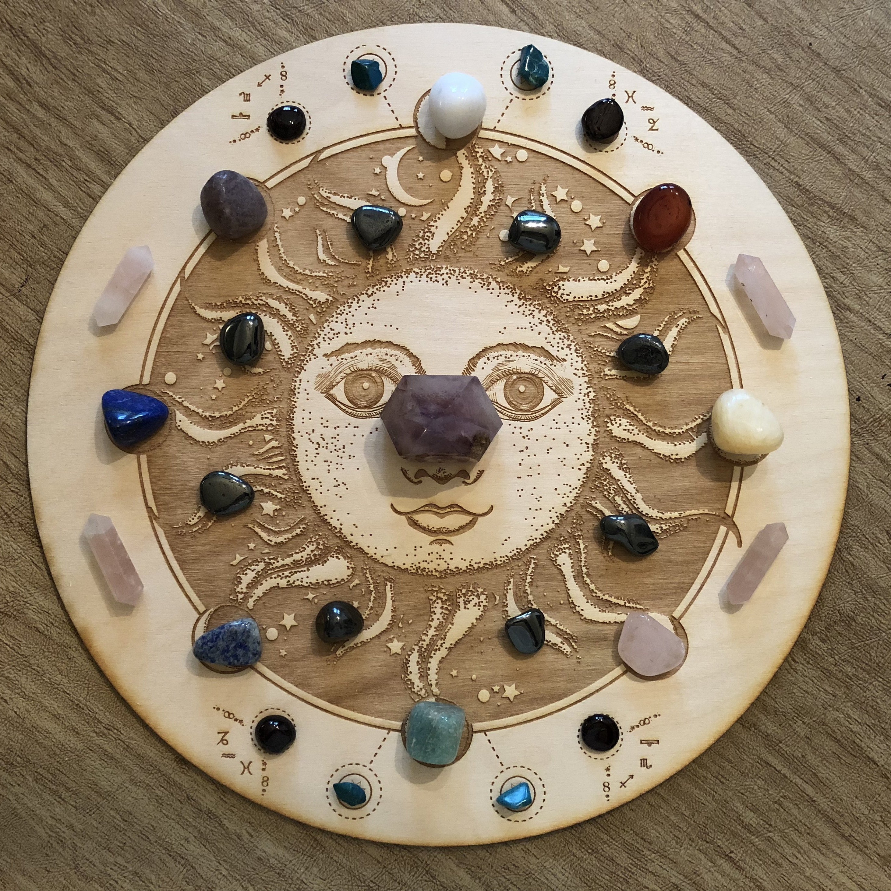 Sun Moon Phase Crystal Grid 