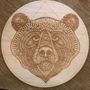 Bear Sri Yantra Crystal Grid - Earth Family Crystals