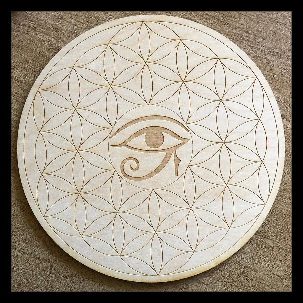 Flower of Life Eye of Horus Crystal Grid - Earth Family Crystals