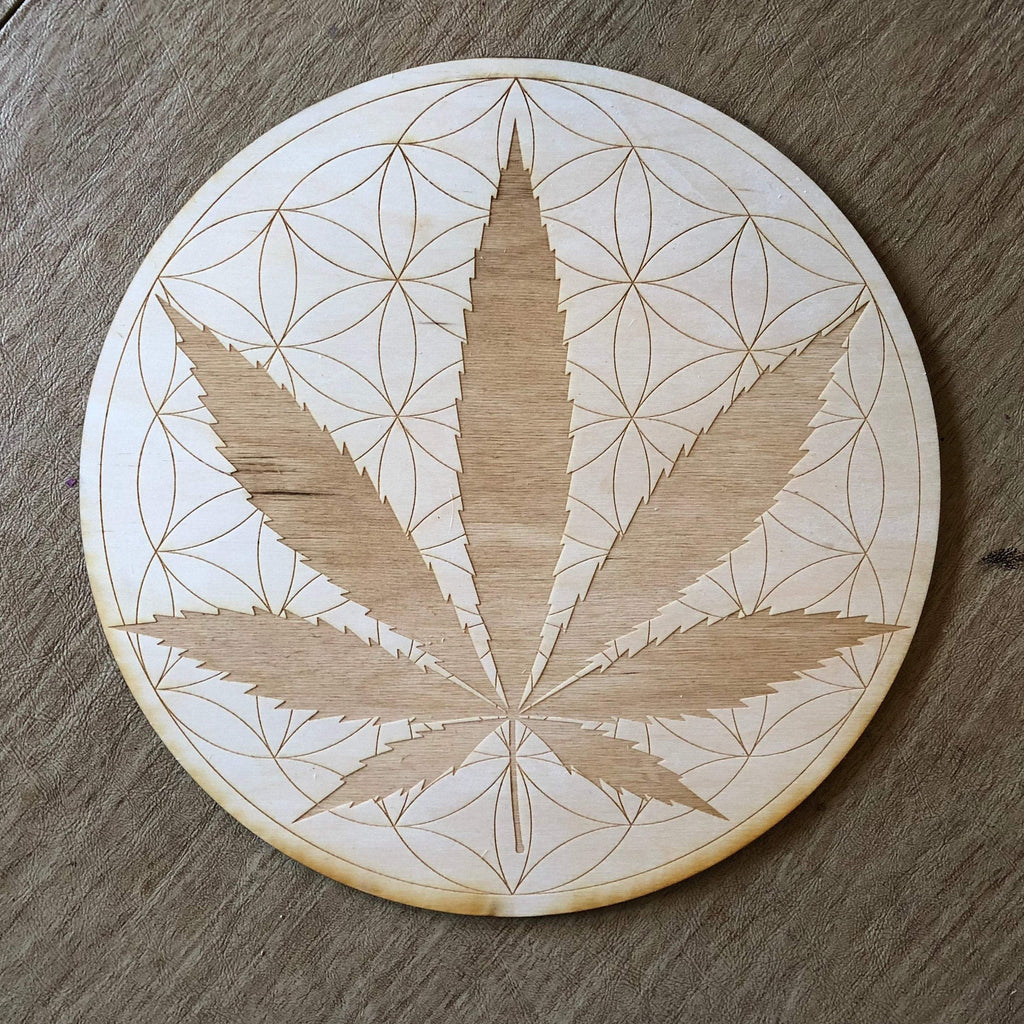 Flower of Life Cannabis Crystal Grid 