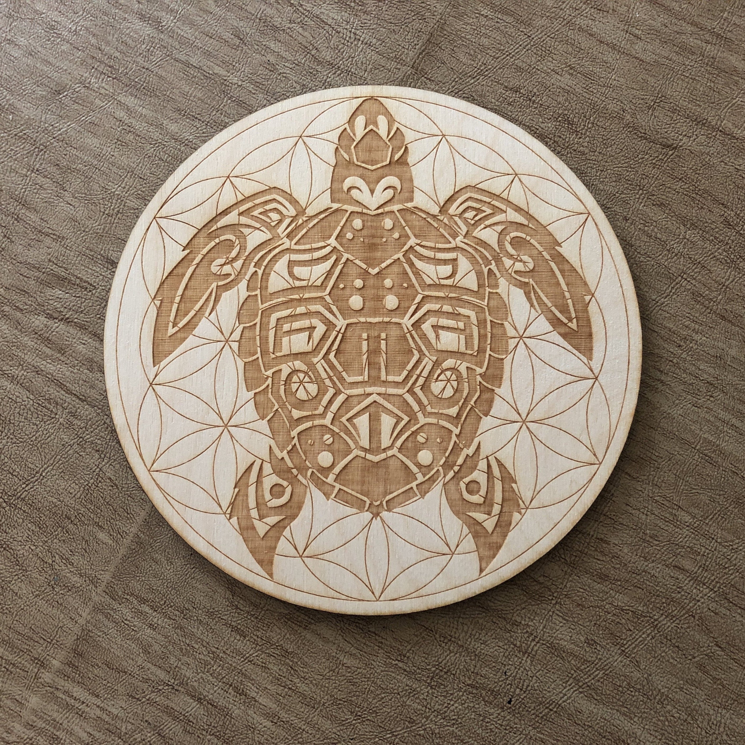 Sea Turtle Flower of Life Crystal Grid 