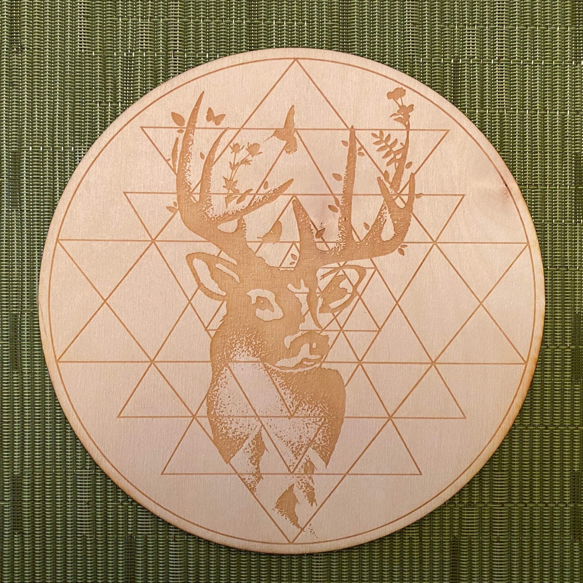 Deer Sri Yantra Crystal Grid 
