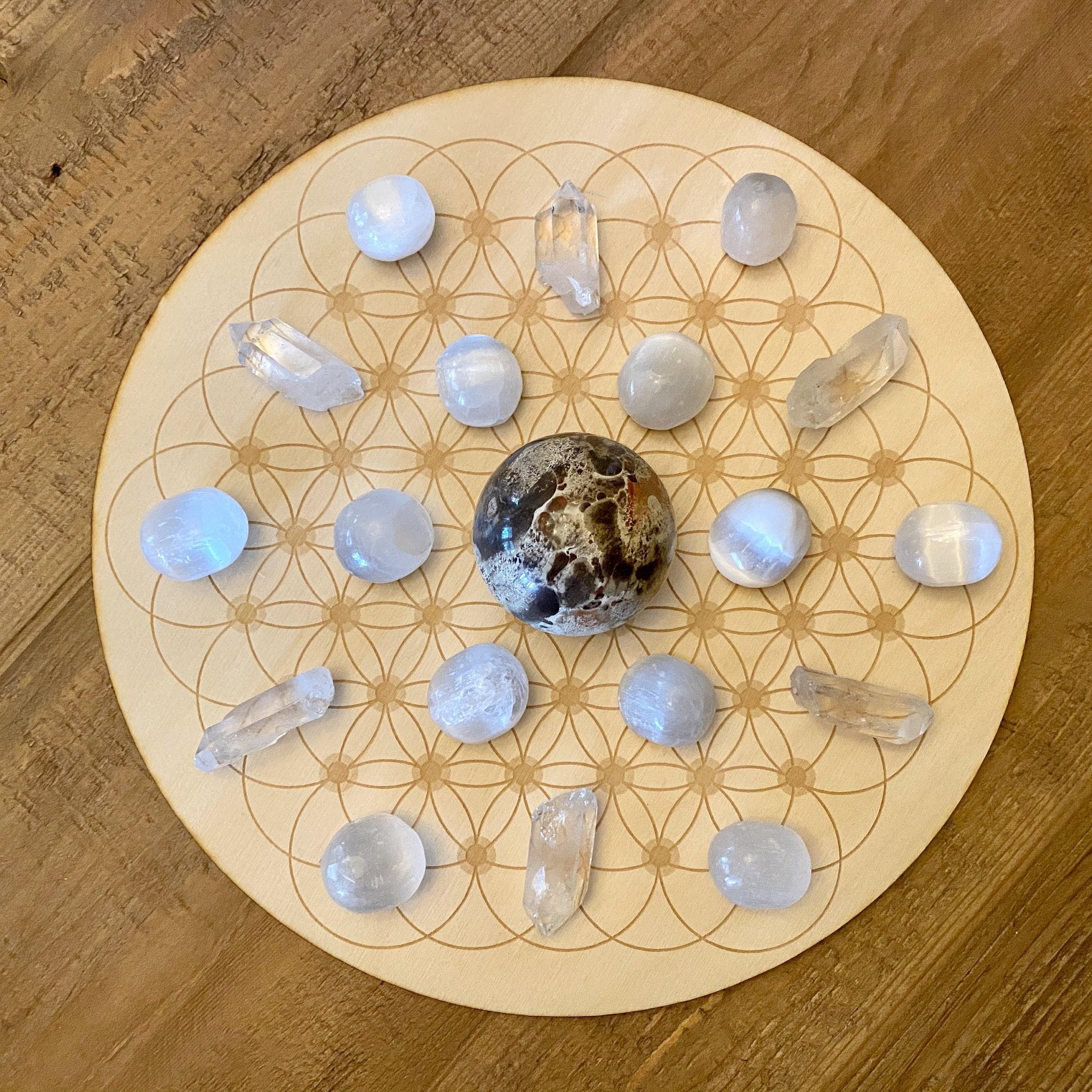 Flower of Life Dotted Sphere Holder Crystal Grid 