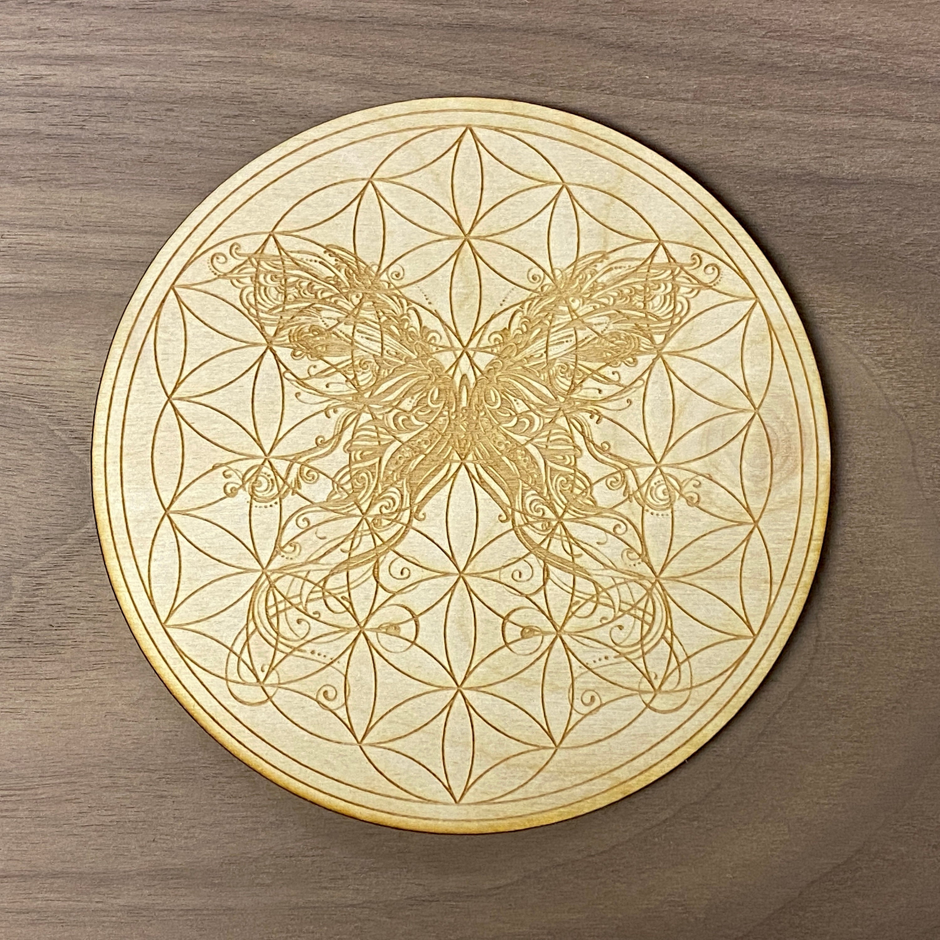 Butterfly Flower of Life Crystal Grid    