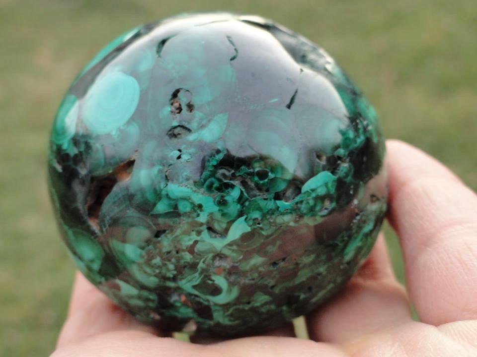 Large Deep Green MALACHITE SPHERE From The Congo* - Earth Family Crystals
