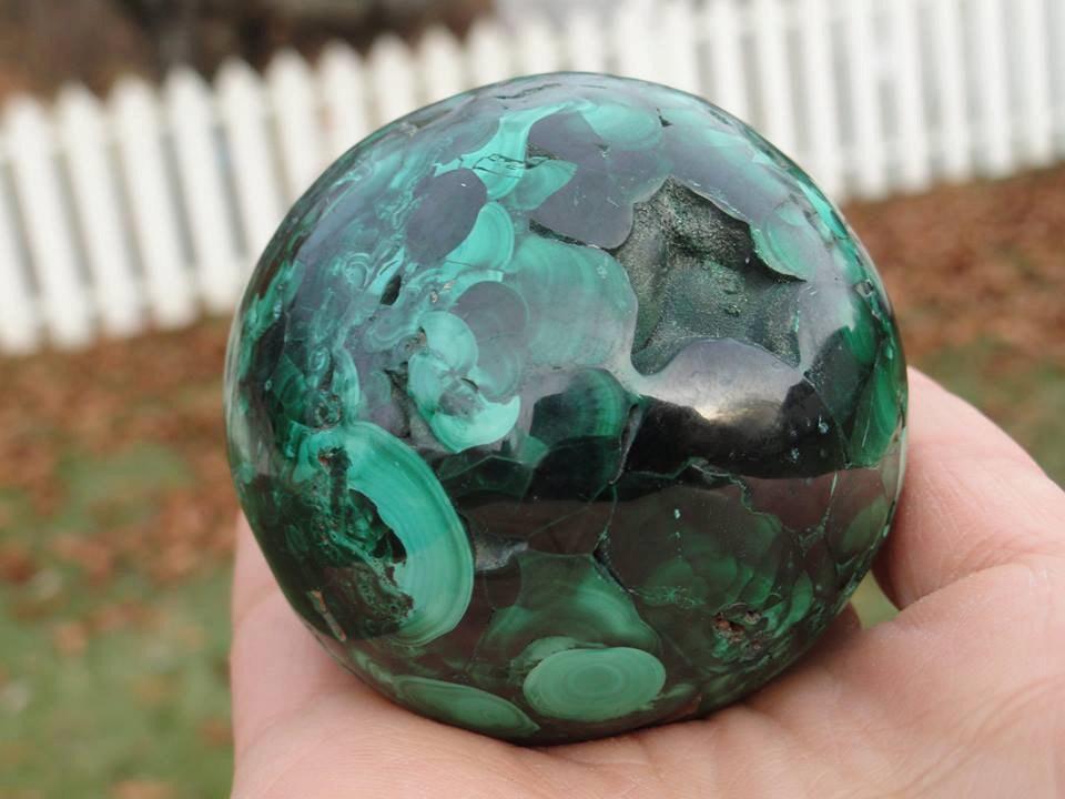 Large Deep Green MALACHITE SPHERE From The Congo* - Earth Family Crystals