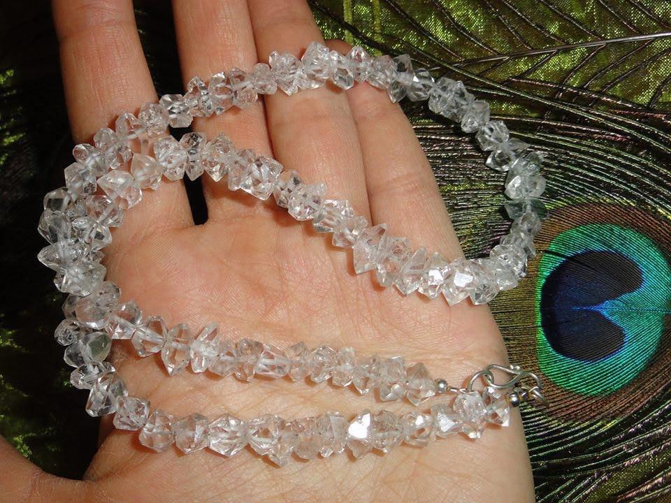 Sparkling High Vibration HERKIMER DIAMOND NECKLACE* 18 inch length - Earth Family Crystals