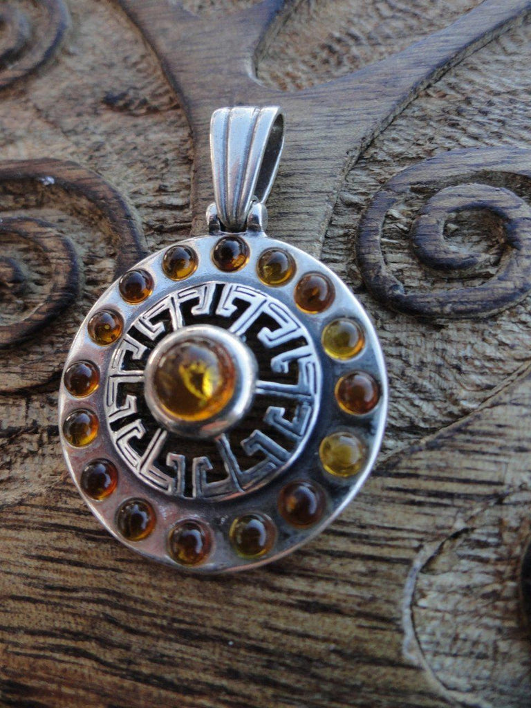 Unique Sterling Silver Cognac BALTIC AMBER PENDANT* Includes Free Silver chain - Earth Family Crystals