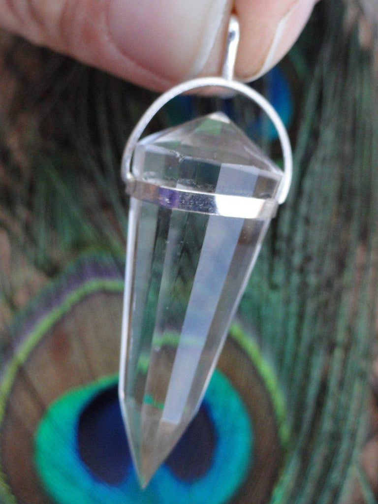 Brilliantly Clear Double Terminated Vogel QUARTZ PENDANT* Includes Free Silver Chain - Earth Family Crystals