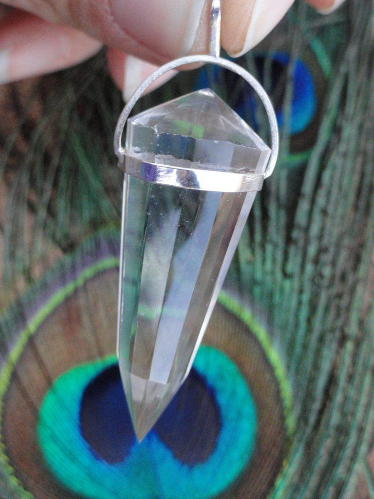 Brilliantly Clear Double Terminated Vogel QUARTZ PENDANT* Includes Free Silver Chain - Earth Family Crystals