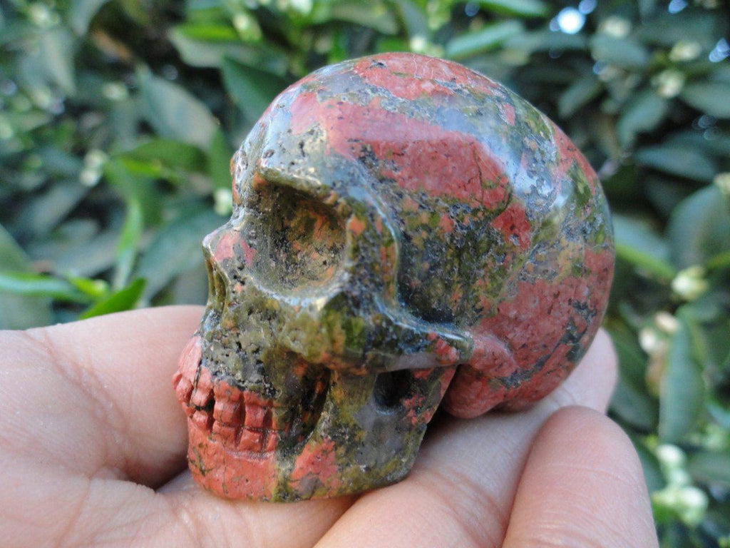 UNAKITE SKULL, Unakite crystal skull,Crystal skull,Gemstone skull,Skull carving,Skull,Unakite jasper Skull,Unakite jasper. - Earth Family Crystals