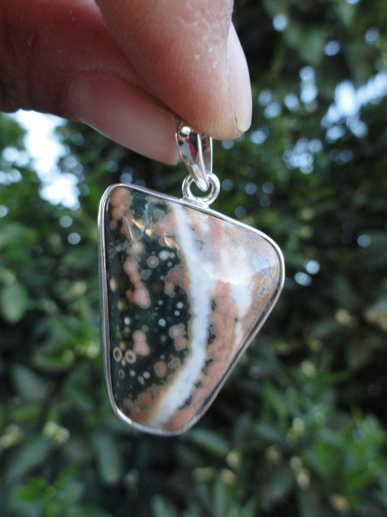 OCEAN JASPER PENDANT In Sterling Silver (Includes Free Silver Chain)* - Earth Family Crystals