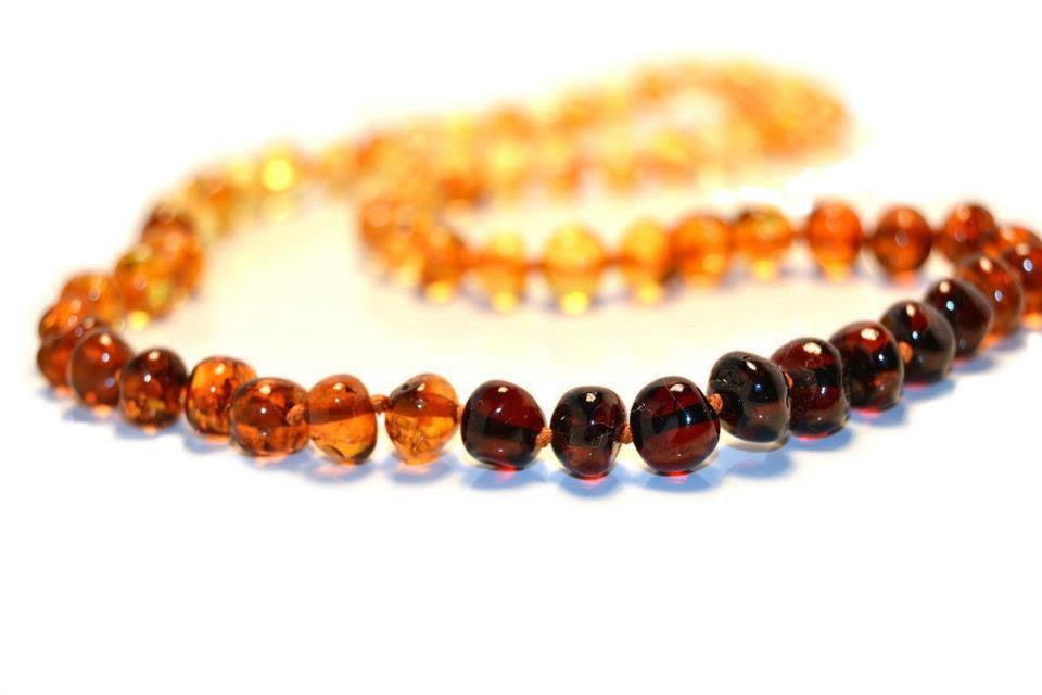 BALTIC AMBER RAINBOW Necklace (18 inch length) Cherry Amber, Cognac Amber,Dark Cognac Amber, Lemon Amber* - Earth Family Crystals
