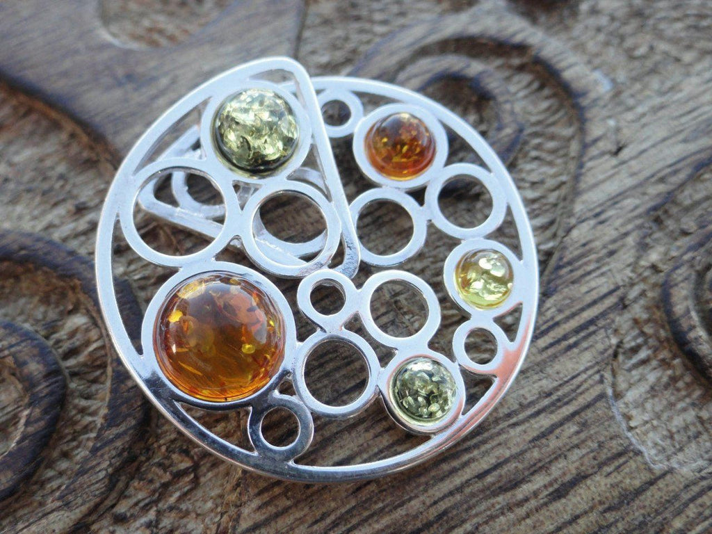 BALTIC AMBER PENDANT In Sterling Silver (Cognac Amber, Green amber, Lemon Amber) Includes Free Silver Chain* - Earth Family Crystals