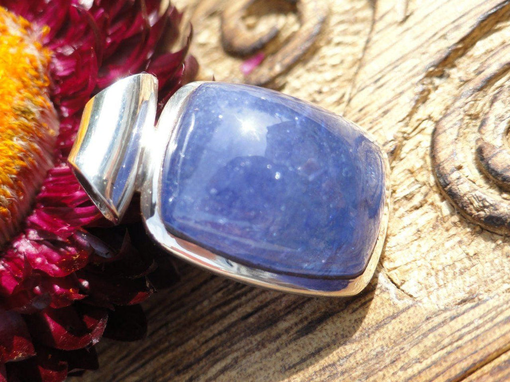 Electric Blue TANZANITE PENDANT In Sterling Silver * Includes Free Silver Chain - Earth Family Crystals
