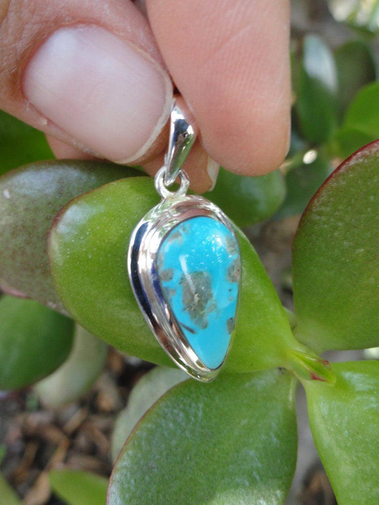 Arizona TURQUOISE PENDANT In Sterling Silver * Includes Free Silver chain* - Earth Family Crystals