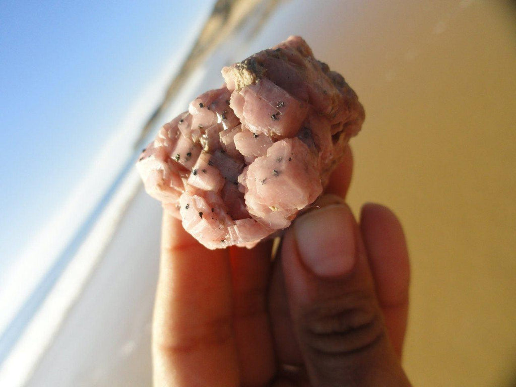 Beautiful Pink RHODOCHROSITE CLUSTER With Pyrite Sprinkles* - Earth Family Crystals