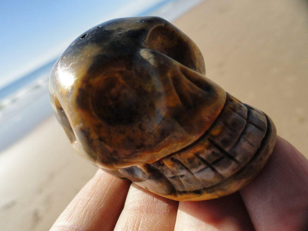 Vibrant BUMBLE BEE JASPER Skull~ Stone of Telepathy,Boosts Energy, Protection* - Earth Family Crystals