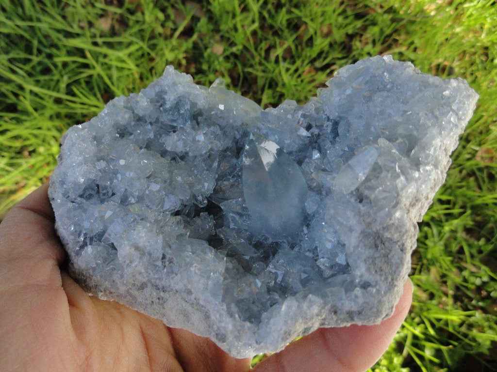 Sparkling Soft Blue CELESTITE CLUSTER ~ Accessing Angelic realms, Calming, Clear communication* - Earth Family Crystals